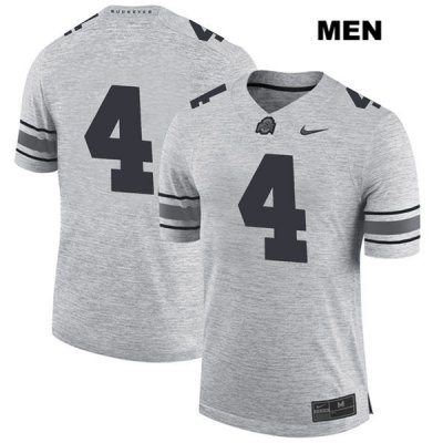 Men's NCAA Ohio State Buckeyes Jordan Fuller #4 College Stitched No Name Authentic Nike Gray Football Jersey JS20W77OV